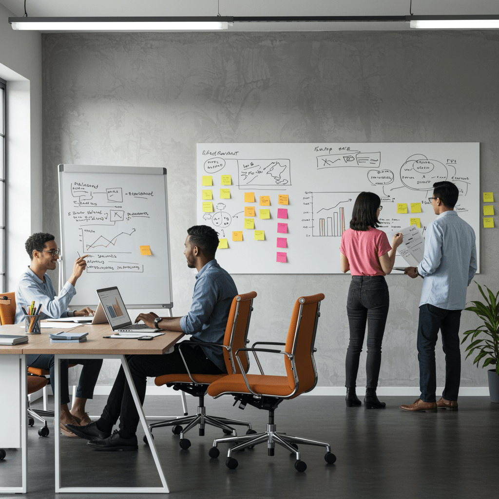 freepik realistic office scene showing a group of diverse 40844